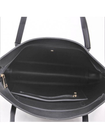 Geanta neagra shopper pentru dama din piele eco