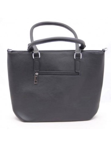 Geanta neagra din piele ecologica model shopper