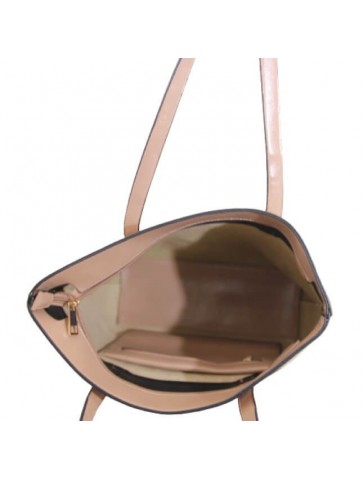 Geanta shopper piele eco crem